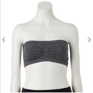 NEW SO Seamless Mélange Marled Bandeau Top Small Gray Juniors